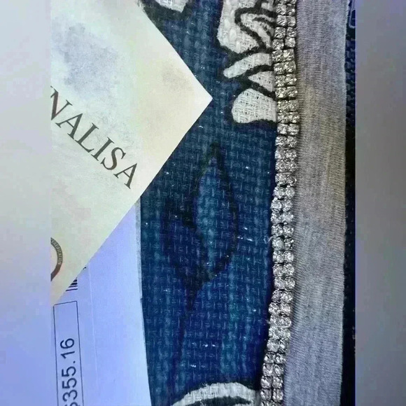 MONNALISA JAKIOO Size women  M Sleeveless Blue Floral Roses Neoprene Blazer $355 - Picture 6 of 12